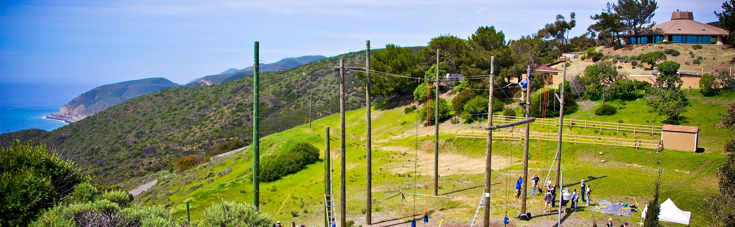 Photo of a high elements ropes course in Malibu, California.